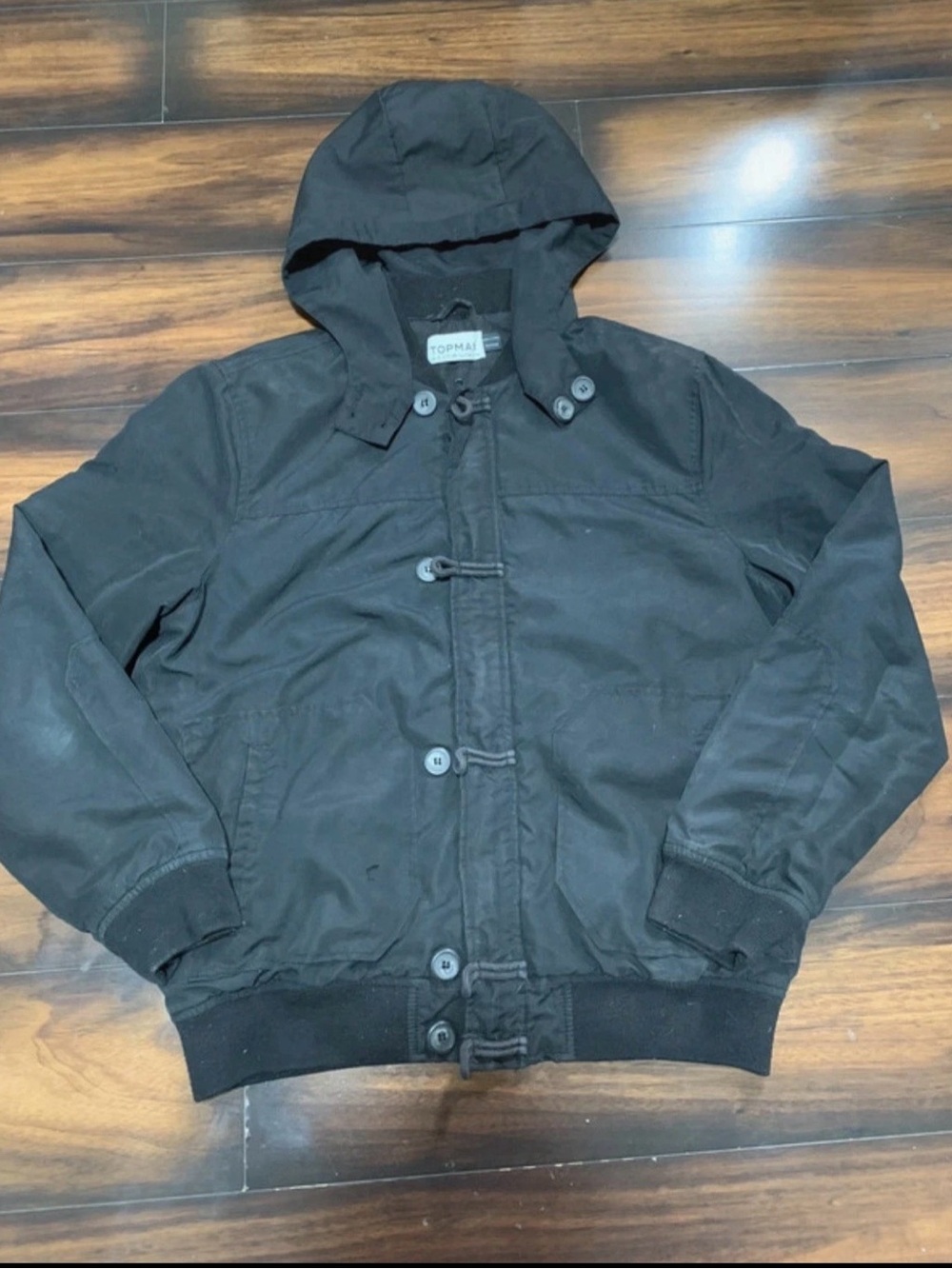 Topman men's medium black bomber hoodie 797